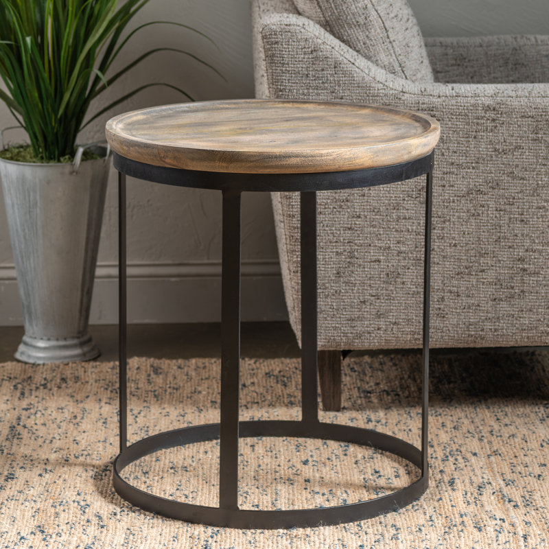 17 Stories Holcomb Mango Wood Tray Table Reviews Wayfair